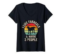 Mujer Funny Vintage Caracals Felidae me gusta Caracals tal vez 3 pe Camiseta Cuello V