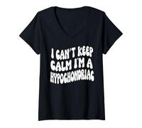 Mujer Funny Vintage No puedo mantener la calma, soy un bosque hipocondríaco Camiseta Cuello V
