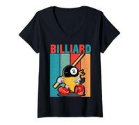 Mujer Funny Vintage Pool Design For Men Woman Billiard Lover Camiseta Cuello V