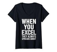 Mujer Funny When You Excel Saying Spreadsheet Humor Joke Mujeres Hombres Camiseta Cuello V
