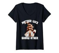 Mujer Funny Wine and Coffee GNOME For Women Cute Coffee Mom Saying Camiseta Cuello V