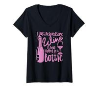 Mujer Funny Wine Retro I Rescated Wine Trapped In A Bottle Girl Red Camiseta Cuello V