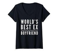 Mujer Funny World'S Best Ex Novio Parejas Divertidas Novia Camiseta Cuello V