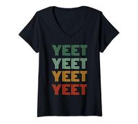 Mujer Funny Yeet Gen Z Slang Camiseta Cuello V