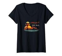 Mujer Funny Yellow Rubber Duck Collect All Off-Road Truck Humor Camiseta Cuello V