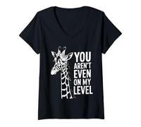 Mujer Funny You Are Not Even On My Level Diciendo Jirafa Mujeres Hombres Camiseta Cuello V
