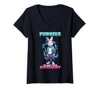 Mujer Furries We Want To Be Different I Furry Rabbit Cosplay Camiseta Cuello V