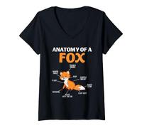 Mujer Furry Fandom Fox Anatomy Fursona Humor Toe Beans Tabla guía Camiseta Cuello V