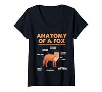Mujer Furry Fandom Fox Anatomy Fursona Humor Toe Beans Tabla guía Camiseta Cuello V