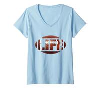 Mujer Fútbol Americano Vida Fanático Life Camiseta Cuello V