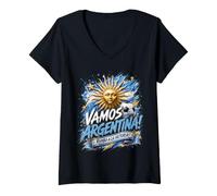Mujer Fútbol - Argentinia Rumbo a la Victoria WM 2026 Camiseta Cuello V