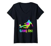 Mujer Fútbol Colorido para Defensores y Jugadores Defensivos Camiseta Cuello V