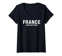 Mujer Fútbol Fan 2026 Francia Game Day París Camiseta Cuello V