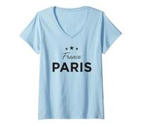 Mujer Fútbol Fan 2026 Francia París París Camiseta Cuello V