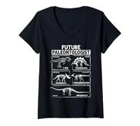 Mujer Future Paleontologist T-Rex Dinosaur Fossil Scientist Camiseta Cuello V
