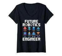 Mujer Future Robotics Engineer Funny Robot Engineering Kids Camiseta Cuello V