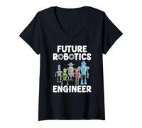 Mujer Future Robotics Engineer Funny Robot Engineering Kids Camiseta Cuello V