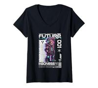 Mujer Futuro 001 Madness Glitch Burn Repeat Camiseta Cuello V