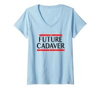 Mujer Futuro cadáver mórbido divertido espeluznante refranes de Halloween góticos Camiseta Cuello V