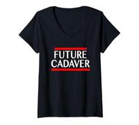 Mujer Futuro cadáver mórbido Espeluznante Divertido Refranes de Halloween gótico Camiseta Cuello V