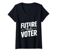 Mujer Futuro Entusiasta de los votantes empoderando el Voto Juvenil Camiseta Cuello V