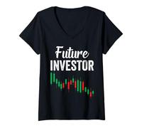 Mujer Futuro Inversor Accionista Invertir Invest Investor Camiseta Cuello V