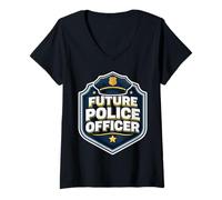 Mujer Futuro Oficial de Policía Academia Policía Policía Niños Niños Niño Camiseta Cuello V