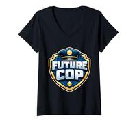Mujer Futuro policía Oficial de policía Academia Policía Niños Niños Niño Camiseta Cuello V