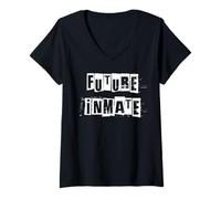 Mujer Futuro Recluso Divertido Camiseta Cuello V