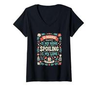 Mujer G-Mama Spoiling Is My Game Funny Grandma Mother's Day Camiseta Cuello V