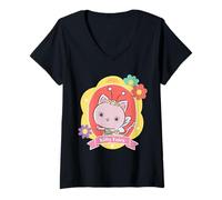 Mujer Gabby’s Dollhouse Kitty Fairy Floral Portrait Camiseta Cuello V