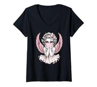 Mujer Gafas de Sol Angel with Heart Pink Wings Camiseta Cuello V