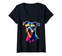 Mujer Gafas de Sol Catahoula Leopard Dog Pop Art Catahoula Lovers Camiseta Cuello V