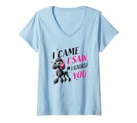 Mujer Gafas de Sol con Auriculares I Saw You Poodle Camiseta Cuello V