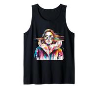 Mujer Gafas De Sol Piel Abrigo Arte Camiseta sin Mangas
