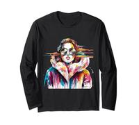 Mujer Gafas De Sol Piel Abrigo Arte Manga Larga