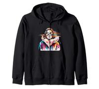 Mujer Gafas De Sol Piel Abrigo Arte Sudadera con Capucha