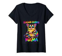 Mujer Gafas de Sol Sugar Glider Mama Pop Art Cute Sugar Glider Mom Camiseta Cuello V