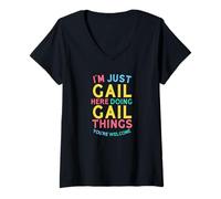 Mujer GAIL Here Doing GAIL Things Nombre Divertido de GAIL Camiseta Cuello V