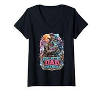 Mujer Galactic Space Cowboy Dad Patrol Scifi Western Father's Day Camiseta Cuello V