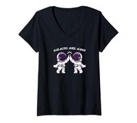 Mujer Galáctica chica pandilla futuro astronauta Camiseta Cuello V