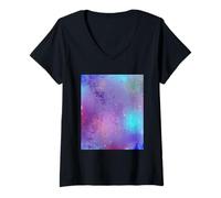 Mujer Galaxia Pastel Púrpura Arte Abstracto Camiseta Cuello V