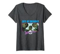 Mujer Galaxy Quest Cute But Deadly Camiseta Cuello V, Jaspeado Oscuro, M