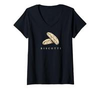 Mujer Galletas Biscotti Camiseta Cuello V