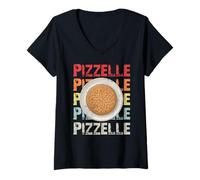Mujer Galletas Pizzelle Waffle - Waffle italiano Camiseta Cuello V
