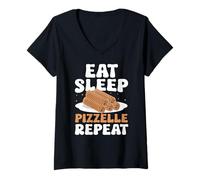 Mujer Galletas Pizzelle Waffle - Waffle italiano Camiseta Cuello V