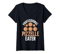 Mujer Galletas Pizzelle Waffle - Waffle italiano Camiseta Cuello V