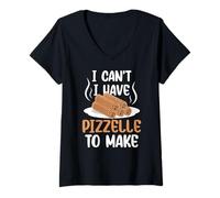 Mujer Galletas Pizzelle Waffle - Waffle italiano Camiseta Cuello V