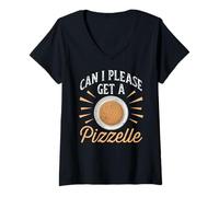 Mujer Galletas Pizzelle Waffle - Waffle italiano Camiseta Cuello V