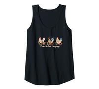 Mujer Gallina de arte popular de acuarela,Dama de pollo,Fluido en el lenguaje de las aves Camiseta sin Mangas